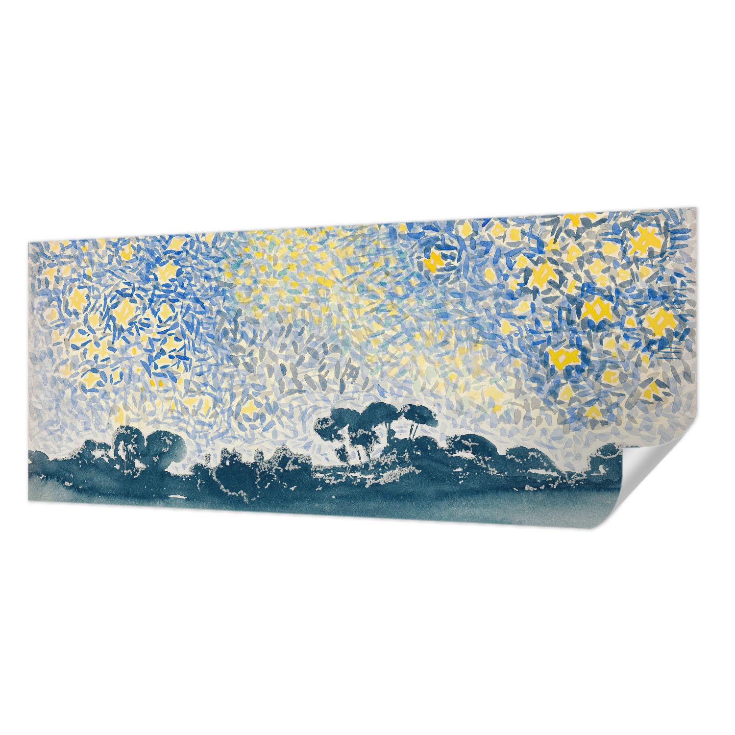 Papier peint adhésif panoramique 250x104 cm motif abstraction des étoiles pour salon