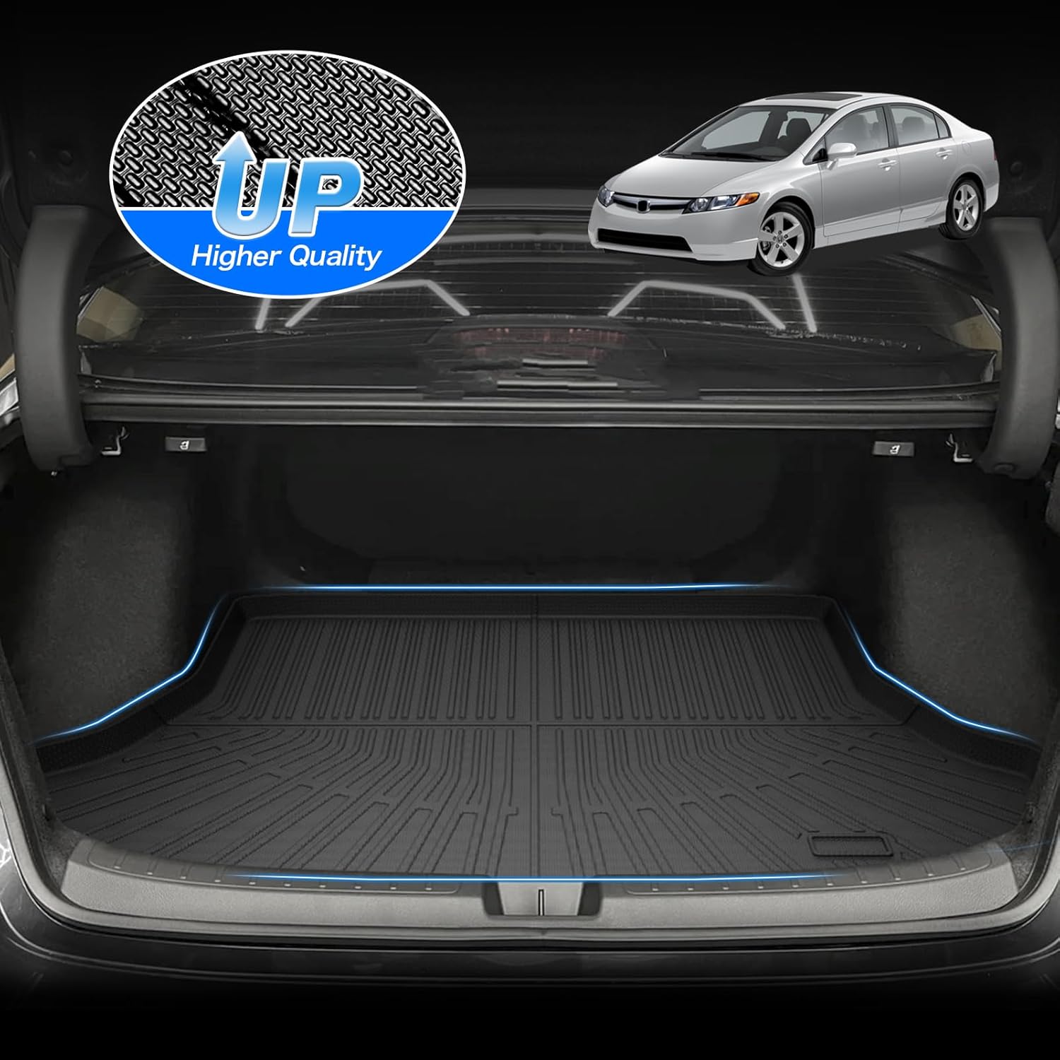 Cartist Floor Mats & Cargo Liner Fit for Honda Civic 2006-2011 Accessories All Weather Cargo Liners Carpet Protection