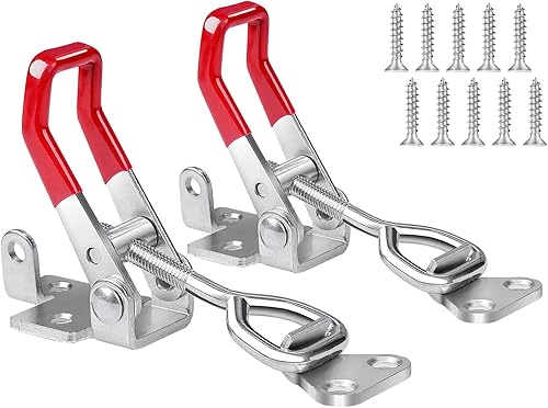 Abrazadera de pestillo de palanca de alta resistencia 4002, cierre de abrazadera de palanca ajustable con orificio de bloqueo, pestillo de tracción