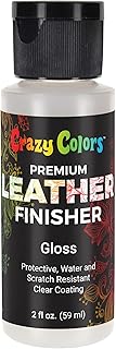 Crazy Colors Premium Gloss Acrylic Leather and Shoe Paint Finisher, 2 oz Bottle - Clearcoat Sealant Protection - Durable Scratch, Crack, Peel, and Fade Resistant Finish - Artwork Jackets, Bags, Purses