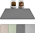 Silicone Cat Litter Mat, 114 x 76cm Extra Large Litter Trapping Mat for Litter Box, Leak-Proof, Non-Slip, Kitty Litter Mats with Soft Texture for Floor, Keeping The Floor Clean (Dark Grey)