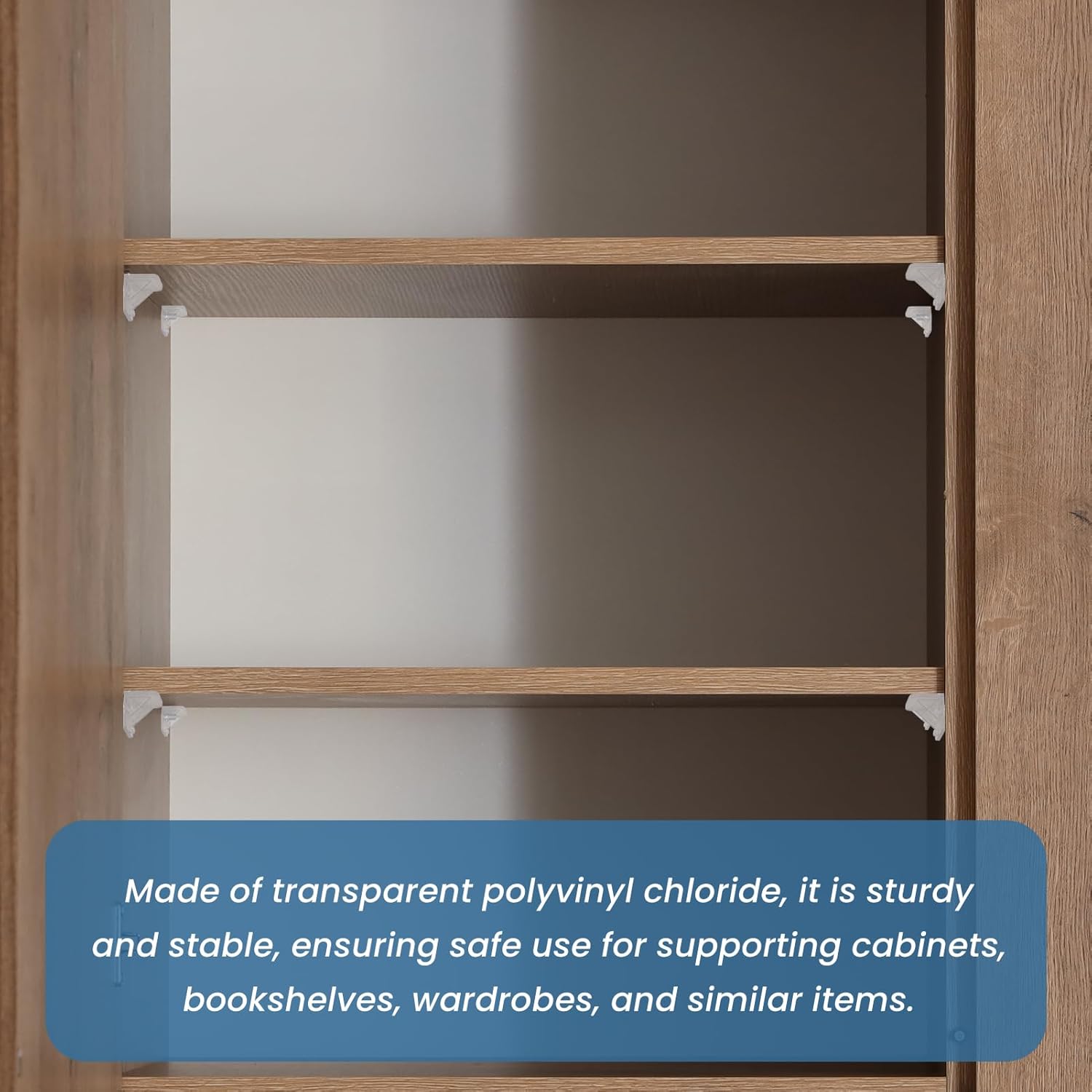 20-PCS Shelf Holders Pegs, Clear Plastic Cabinet Shelf Clips & Shelf Support Peg,Bookcase Pegs Replacement - Ideal for Bookcases, Cabinets, Home Storage