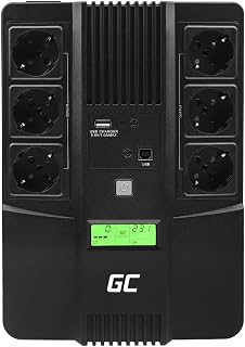 Green Cell Zasilacz Awaryjny UPS AiO 600VA 360W z wyświetlaczem LCD | Line-Interactive AVR | 230V | 6x Schuko