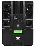 Green Cell Zasilacz Awaryjny UPS AiO 600VA 360W z wyświetlaczem LCD | Line-Interactive AVR | 230V | 6x Schuko