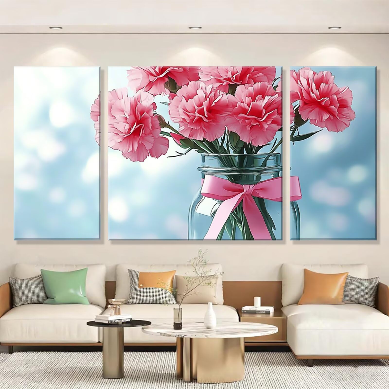 3 Pezzi Dipingere con i Numeri adulti, Paint by Numbers Pianta Fiore(3), Kit Lavoretti Creativi, Kit di Pittura Acrilica Fai-da-Te, con Pennello, Decorazioni Casa 70x140cm (Senza Cornice) y1s-618
