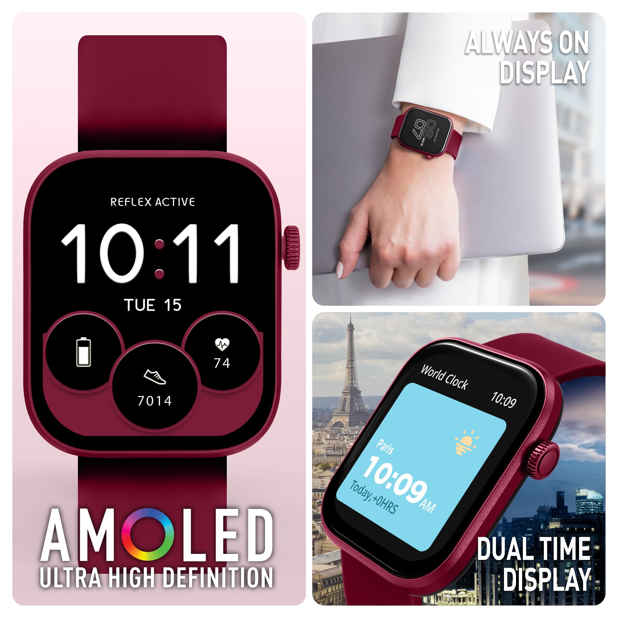 Reflex Active Spectra AMOLED Calling Smart Berry Strap Watch