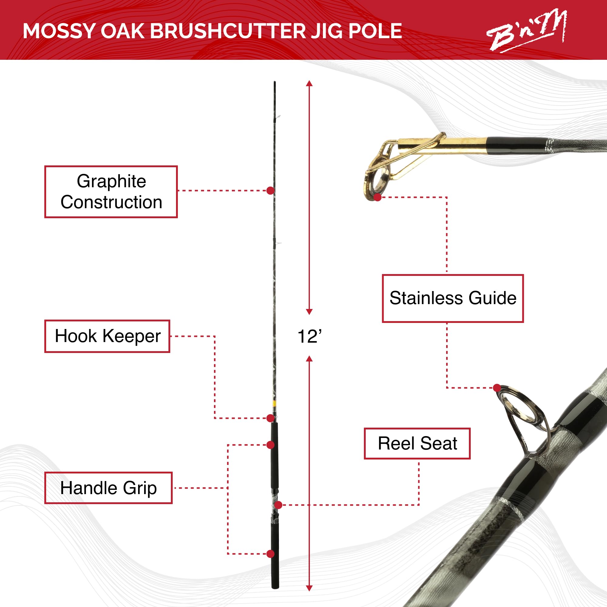 BnM Mossy Oak Edition Brushcutter 12 ft 2pc