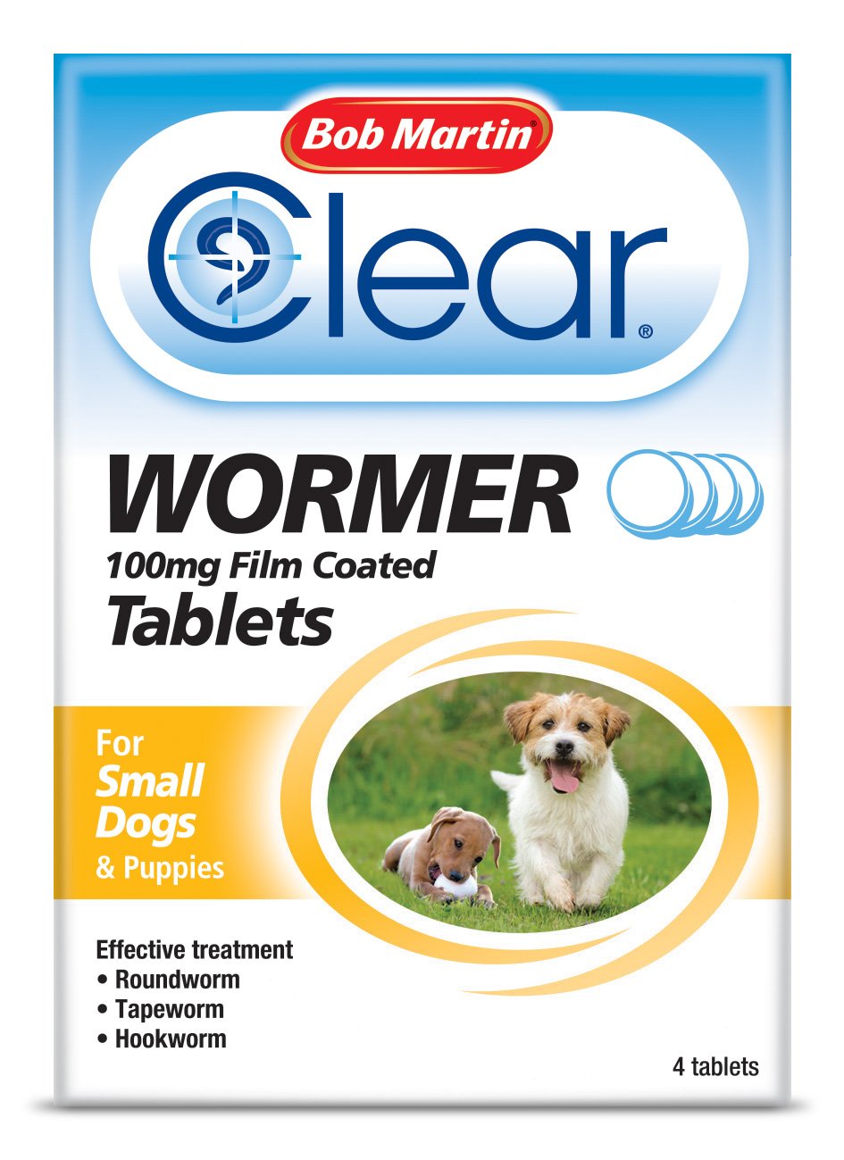 Bob Martin Clear Wormer Tablets for Small Dogs, 4 Tablets