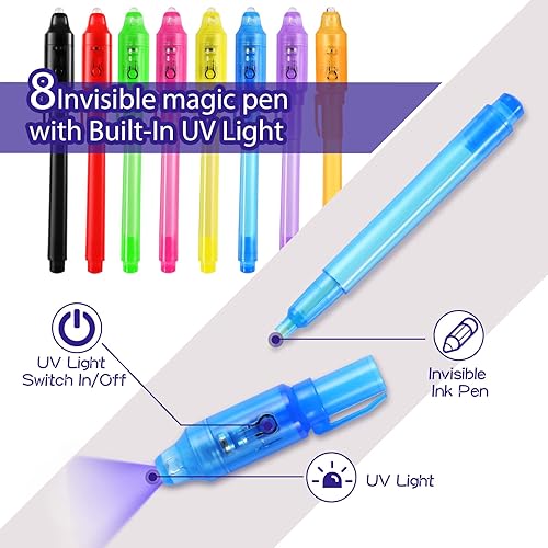 Miniatura 2 de 16 bolígrafos mágicos de tinta invisible para niños, recuerdos de fiesta mágica, bolígrafo de tinta invisible para escribir mensajes secretos,