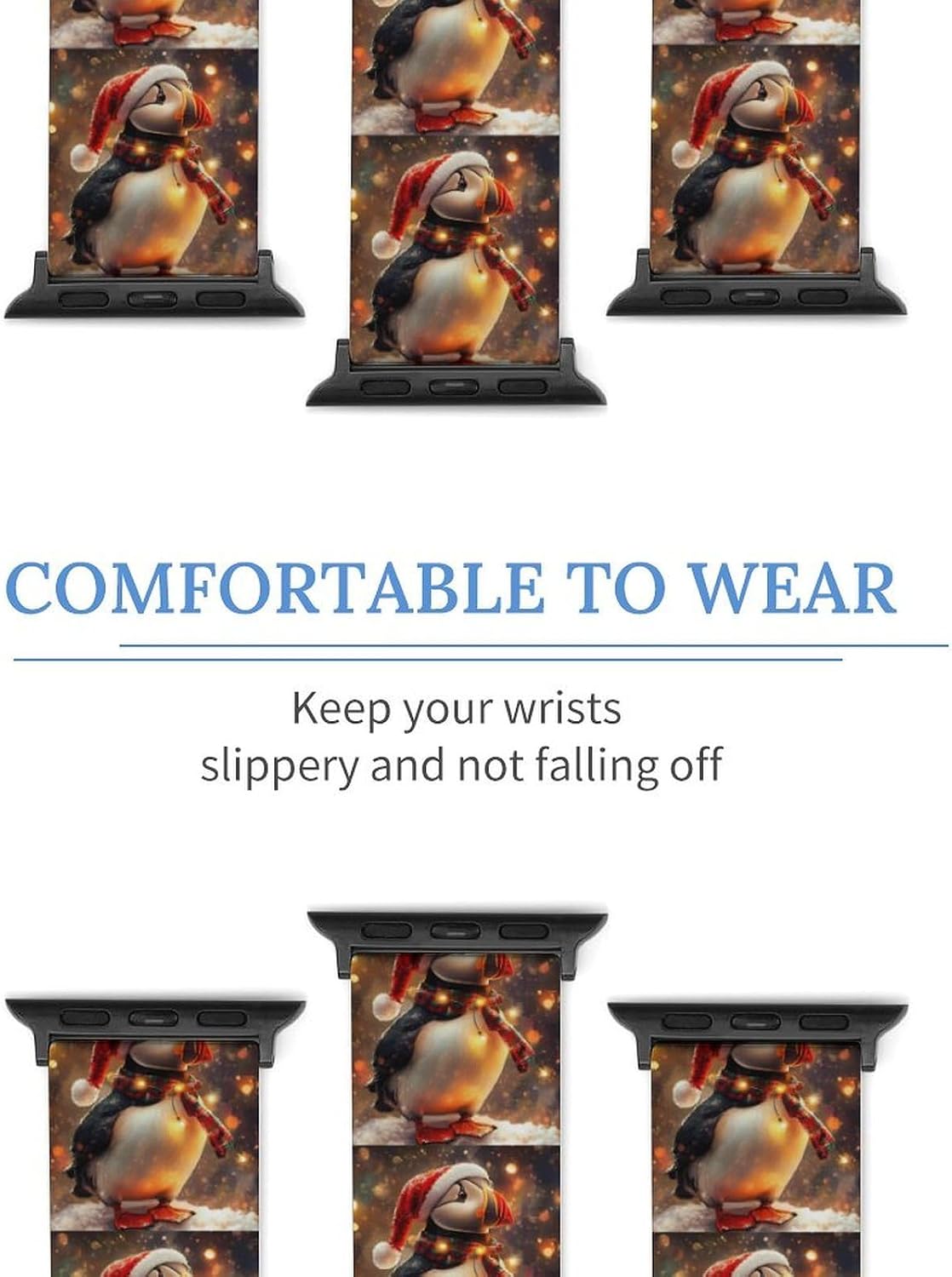 Puffinbird in Christmas Funny Silicone Sport Straps image 5