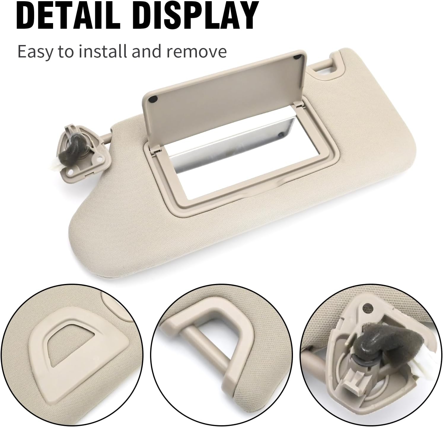 96401-3TA2A Driver Left and Passenger Right Side Sun Visor (Beige), Replacement for Nissan Altima 2013 2014 2015 2016 2017 2018, Replaces 96400-3TA2A