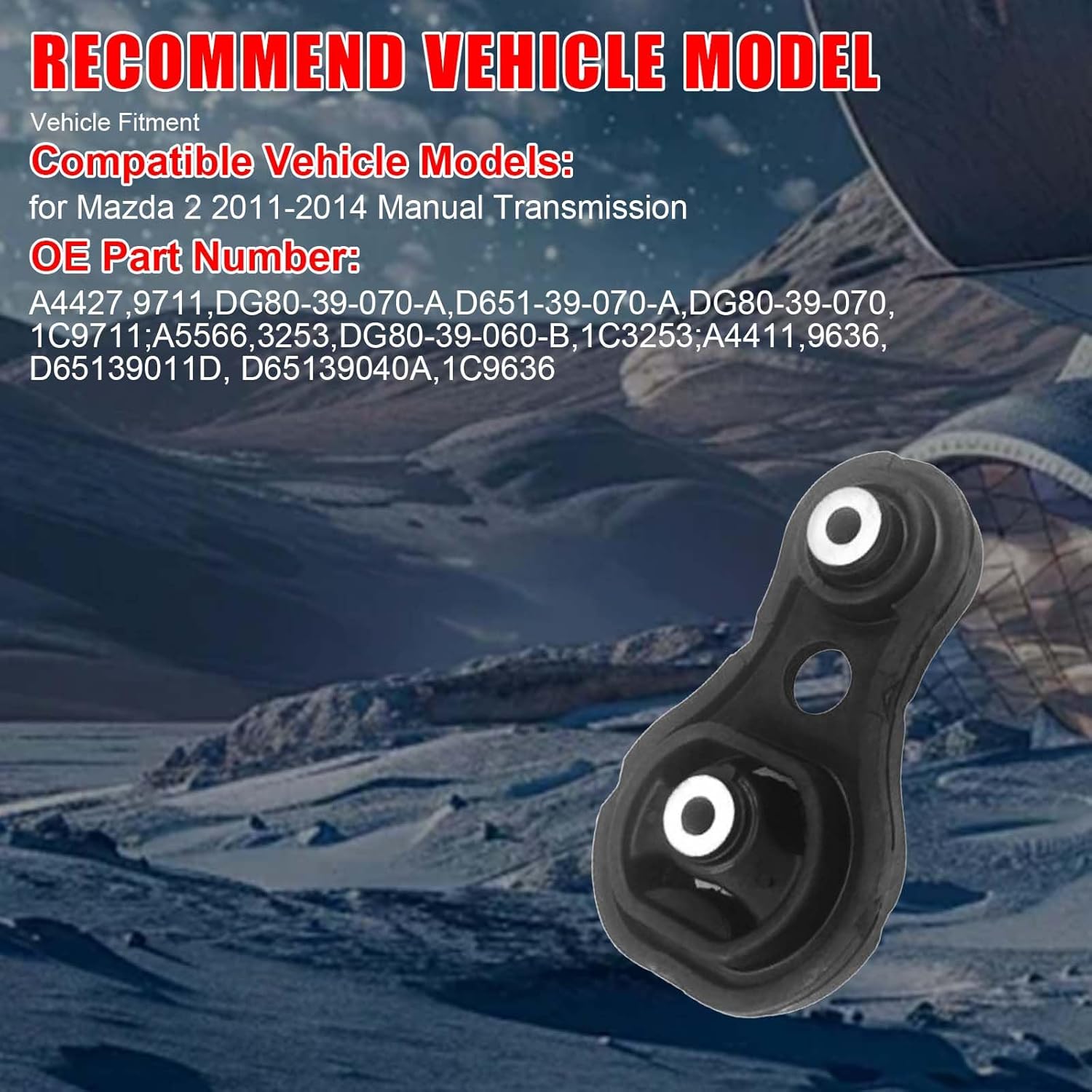 3Pcs Engine Motor & Transmission Mounts Set Fit for 2011 2012 2013 2014 for Mazda 2 1.5L Replace OE:A5566 A4411 A4427