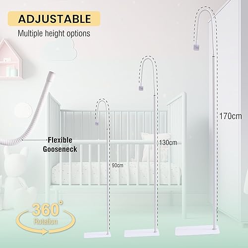 Miniatura 4 de Infant Gadgets Soporte de suelo para monitor de bebé compatible con óptica infantil, Hello Baby, Nanit, Motorola, Vava, soporte para monitor de