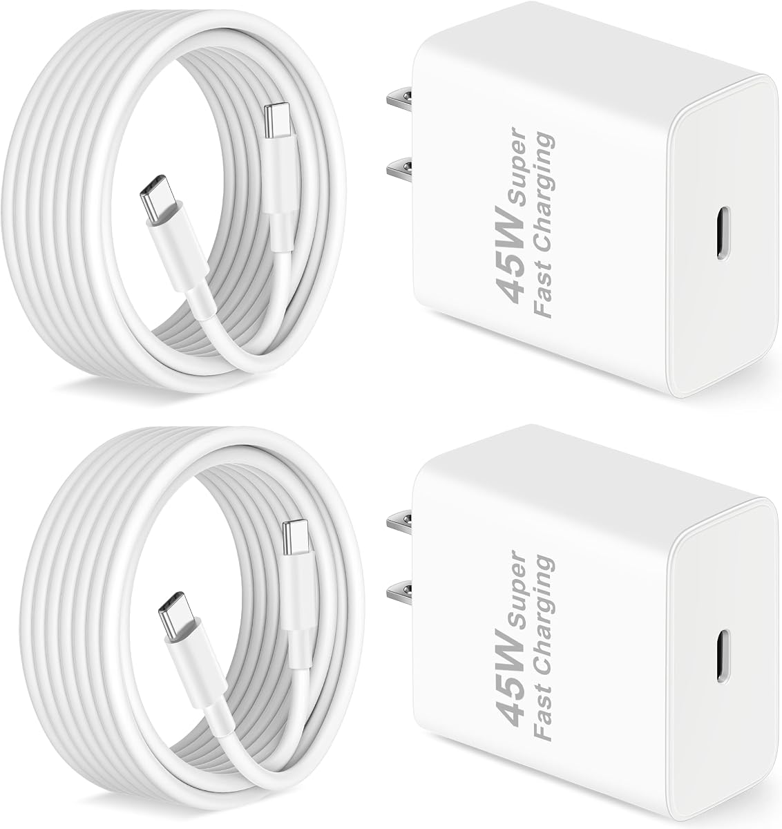 Pixel 10 9 8 7 6 Fast Charger,2Pack 45W USB C Super Fast Wall Charger Block | with 10FT Long Type C Charging Cable Cord, for Google Pixel 10/10 Pro/10 Pro XL/9/9a/9 Pro XL/Fold/8/8a/8 Pro/7/7 Pro/6/5/4