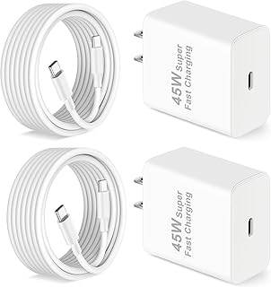 Pixel 10 9 8 7 6 Fast Charger, 2 Pack 45W USB C Super Fast Wall Charger Block with 10FT Long Type C Charging Cable Cord for Google Pixel 10/10 Pro/10 Pro XL/9/9a/9 Pro XL/Fold/8/8a/8 Pro/7/7 Pro/6/5/4
