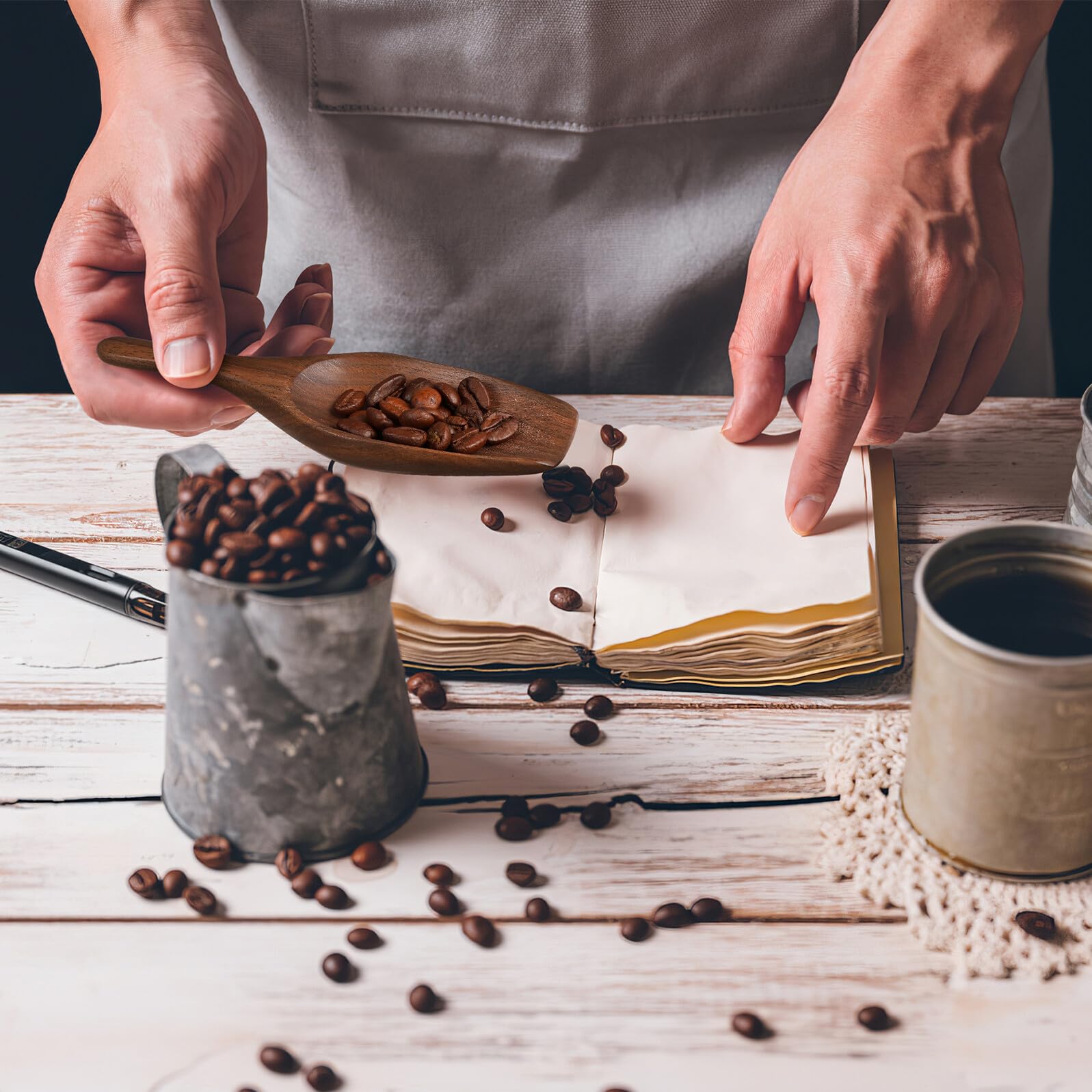 Cucharita de Madera Natural para Café y Té Cuchara de Madera Maciza sin Costuras Ligera y Portátil Accesorio para Infusiones y Granos Diseño Elegante y Fácil de Limpiar