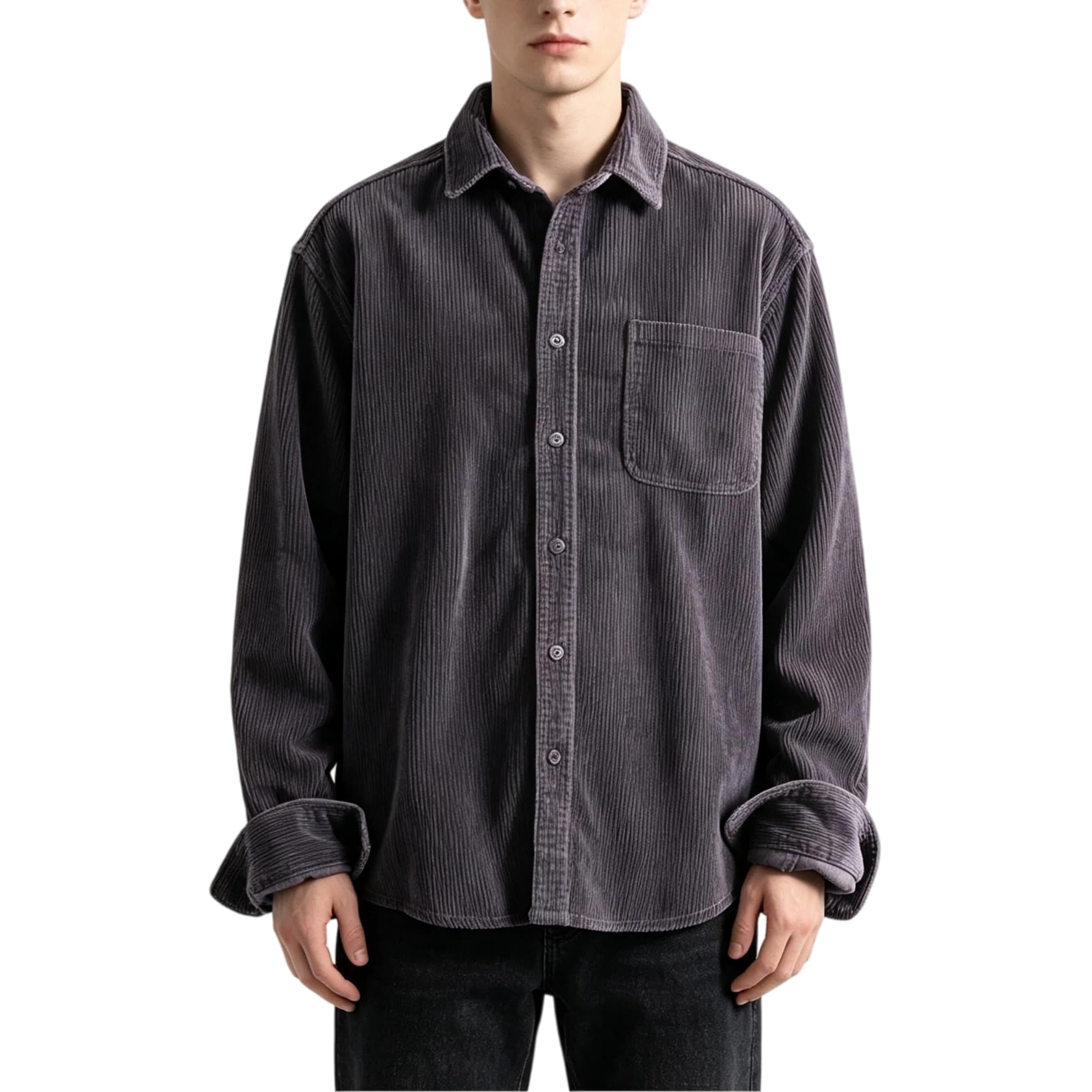 Générique Chemise en Velours Côtelé pour Homme, Style Oktoberfest, Coupe Classique, Manches Longues, Fermeture Boutonnée, Style Western, Idéale pour L'Automne, l'hiver Et Le Quotidien.