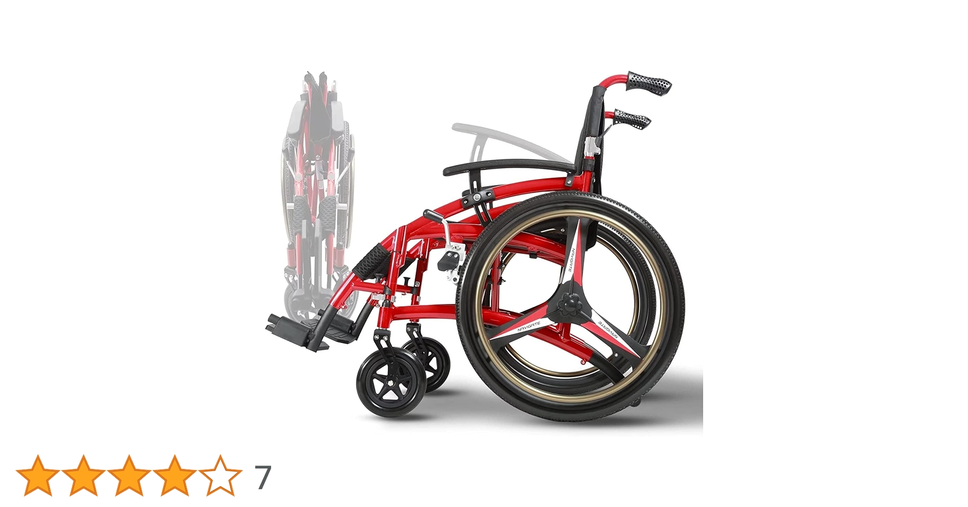 LangTu 介助用車椅子 オレンジ 100kg耐荷重