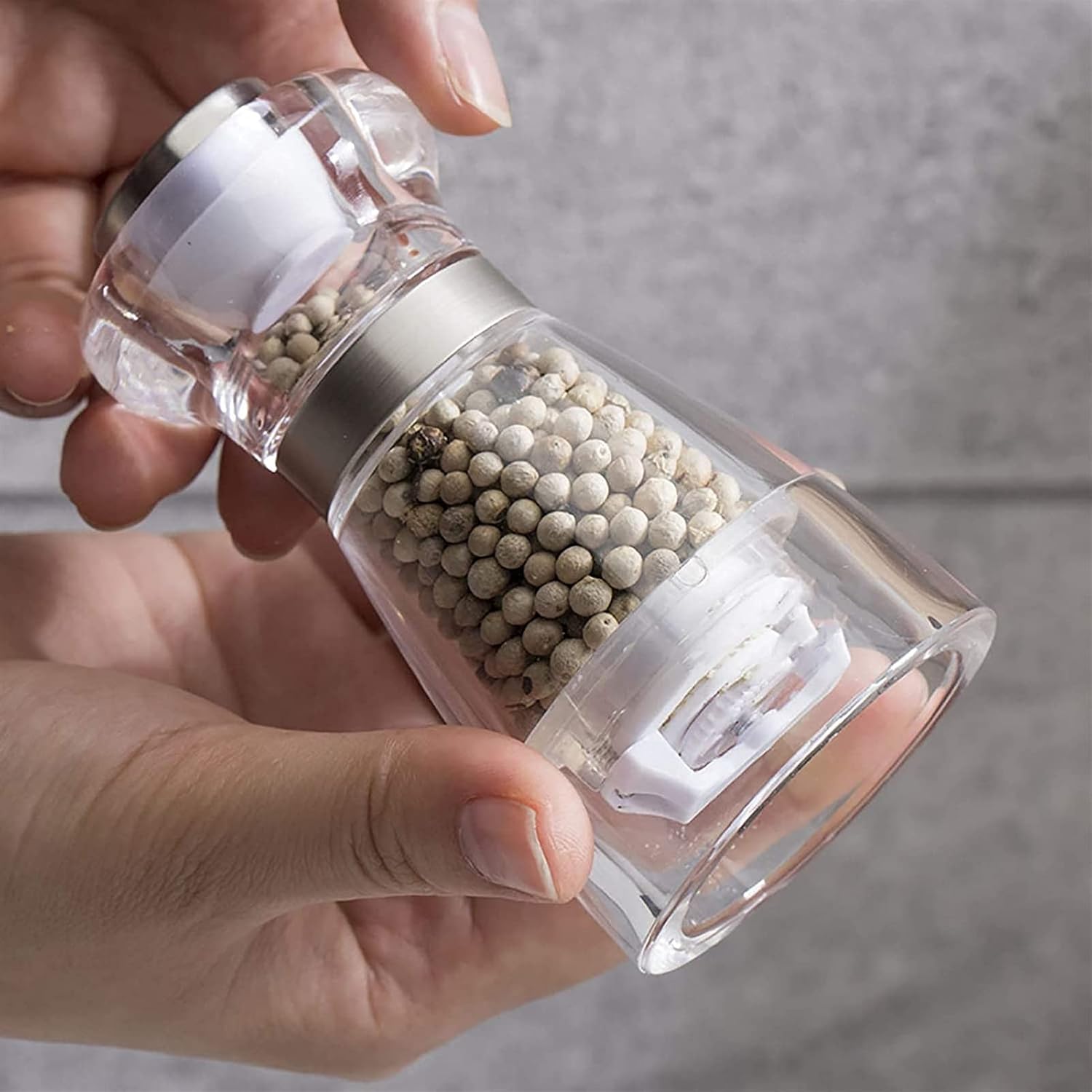 Stainless Steel Salt and Pepper Grinder Set - Pepper Mill and Salt Mill, Spice Grinder with Adjustable Coarseness