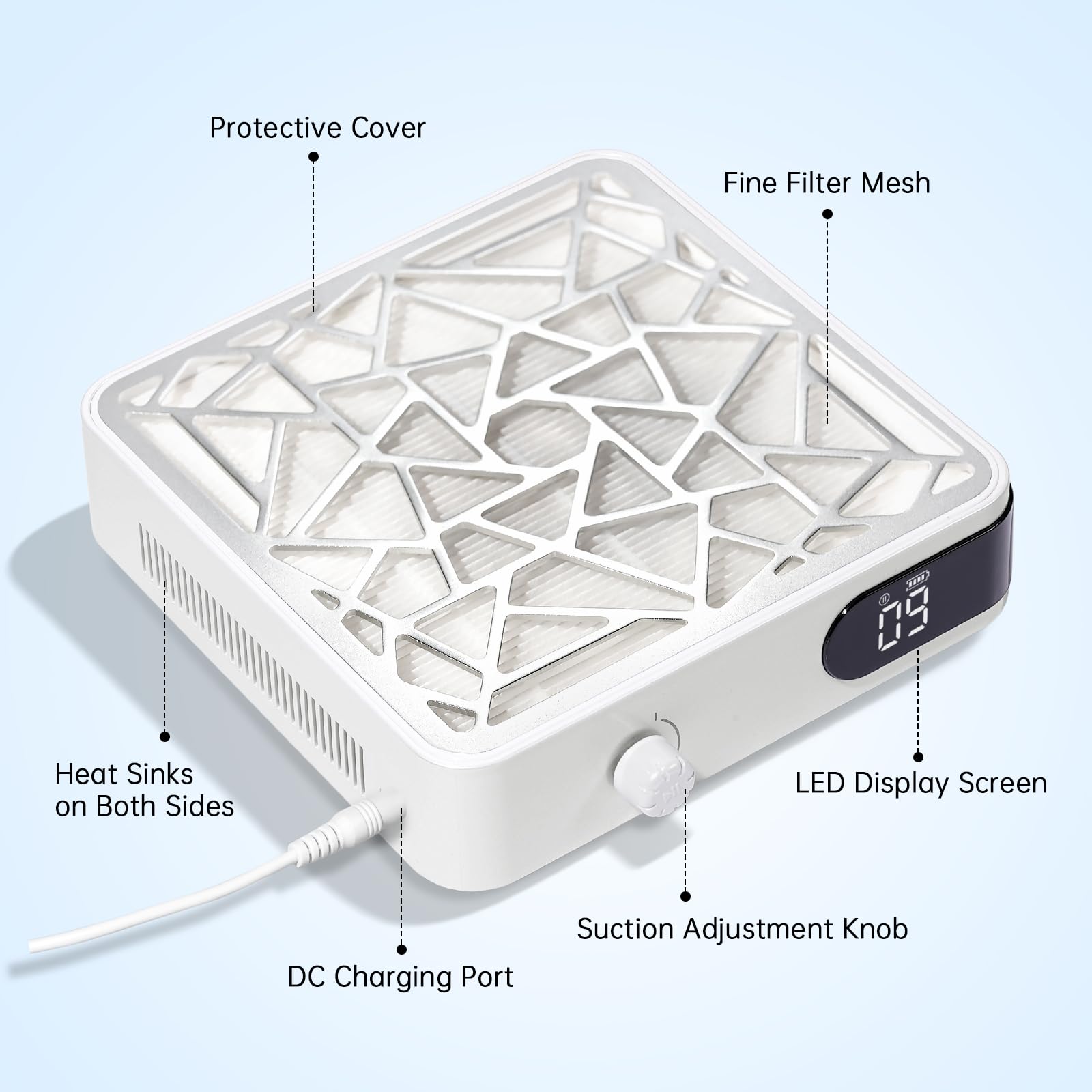 Nail Dust Collector Vacuum for Acrylic Nail Filing and Polishing