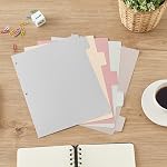 Y YOMA Colored 1 Pack 3 Ring Binder for Letter Size with 5 Tab Dividers Cardboard 1 inch 3-Ring Pocket Binder Cute Binder Decorative Organizer for Home School Office Supplies, Morandi Purple