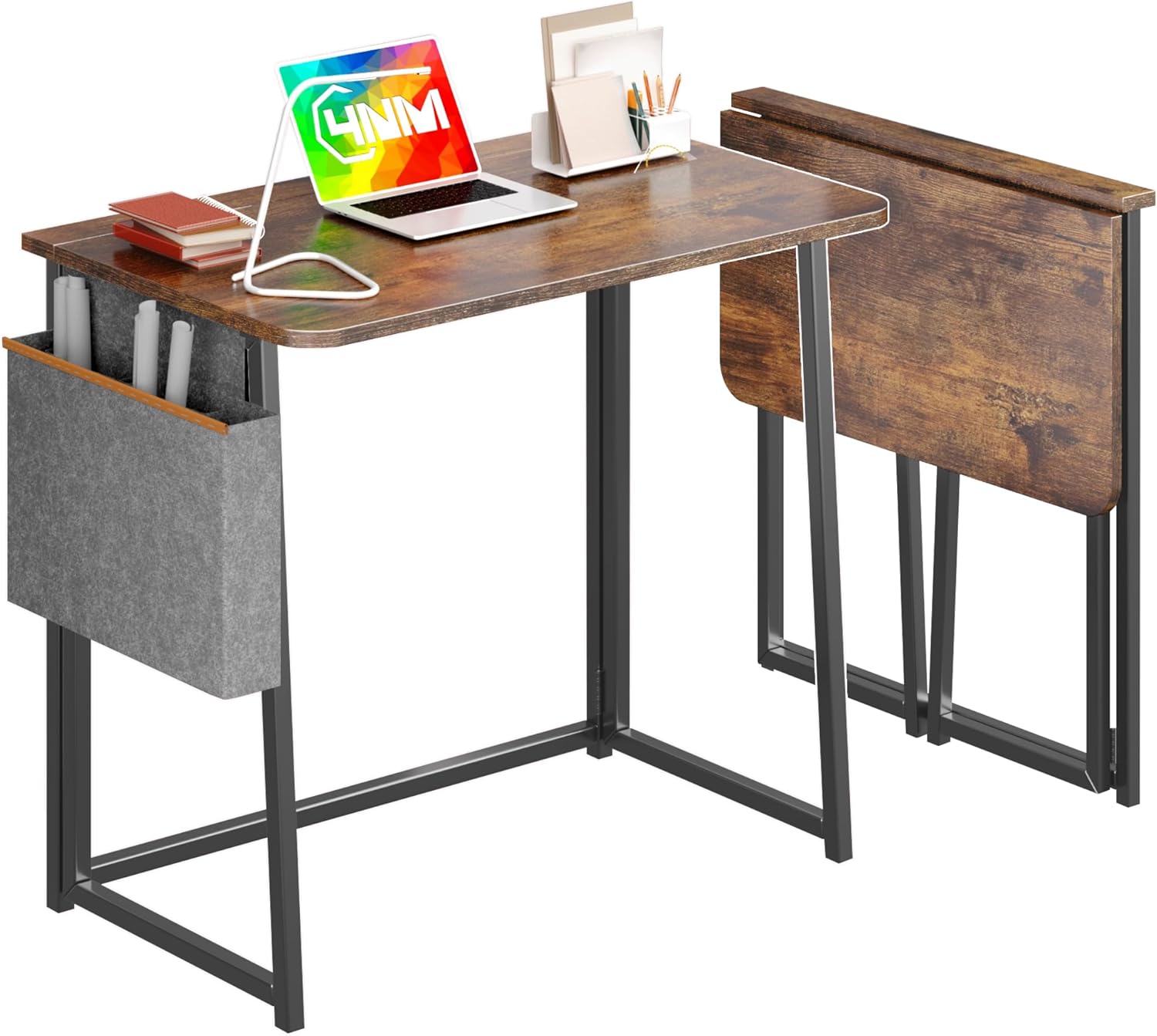 SOROGRA Escritorio Plegable Pequeño De 39.4 Pulgadas Con Luces LED