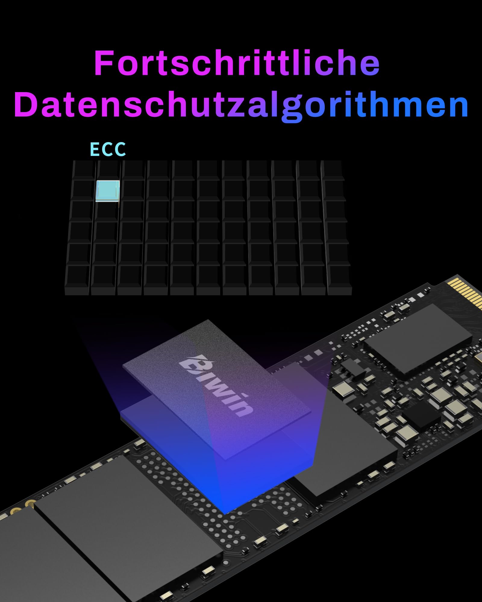 BIWIN Black Opal NV7400 M.2 PCIe Gen4 SSD 1TB - Lesegeschwindigkeit bis zu 7400 MB/s - Professionelle Interne Festplatte NVMe 2.0 - Gaming Speicher Kompatibel mit PC, Laptop & PS5