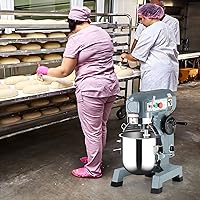 Vista 7 de Towallmark - Mezclador comercial de 15 cuartos de galón, mezclador comercial de alimentos de 600 W, 3 velocidades ajustables 130/233/415 rpm