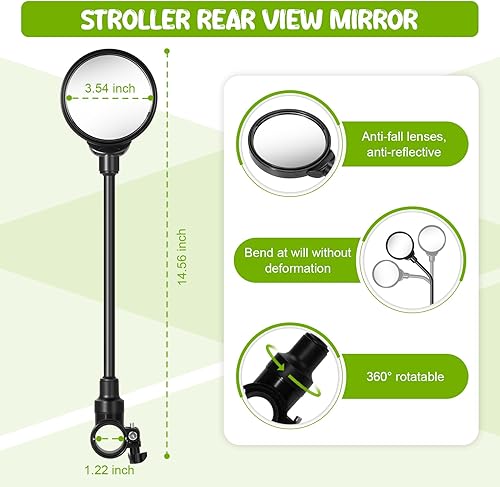 Miniatura 2 de Espejo de cochecito, accesorios de cochecito se fija fácilmente a la mayoría de los cochecitos para ver a tu bebé, el compañero perfecto para padres