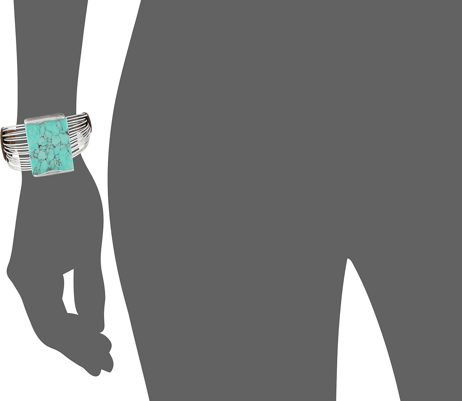 Robert Lee Morris "Mosaic" Semiprecious Turquoise Stone Multi Row Cuff Bracelet: Clothing, Shoes & Jewelry