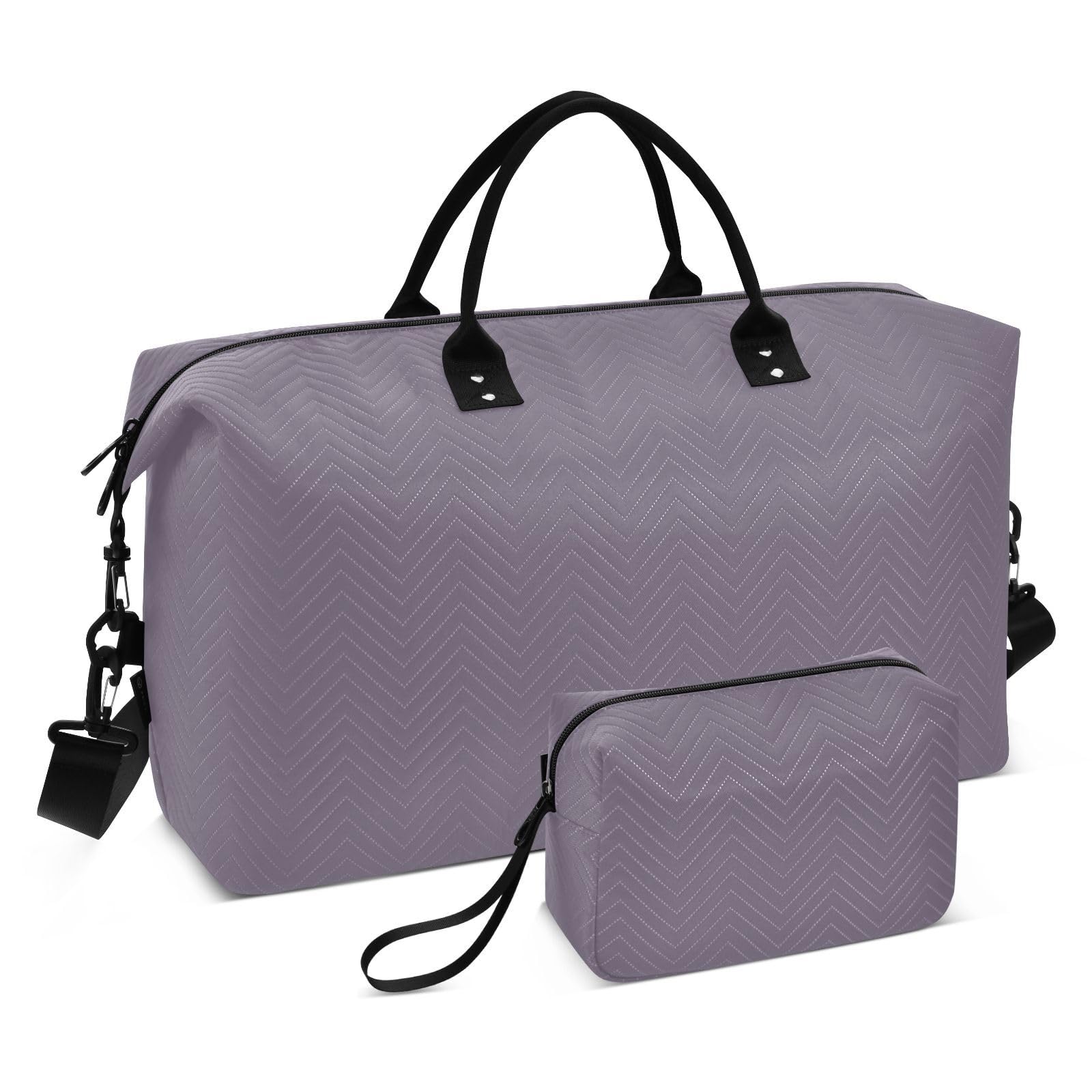 Reisetaschen-Set, 2-teilig, Volldruck, Trolleyhülle, modisch, Fitnessstudio, Pflaumenschatten, One Size, Klassisch