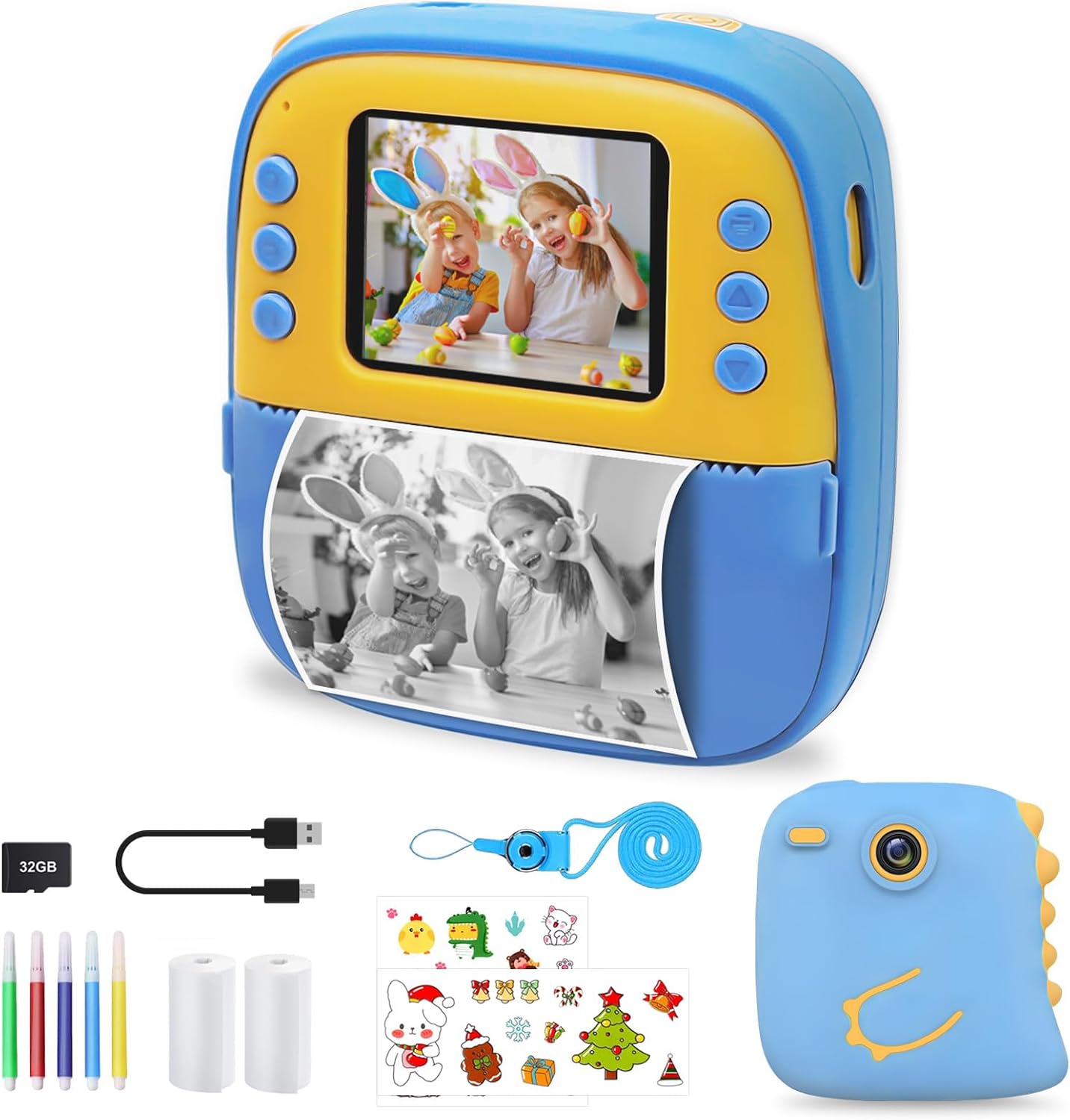 Kids Instant Digital Cameras,32GB Toddler Camera Instant Print Toys,1080P Children Printable Camera Christmas Birthday Gifts for 3-12Years Old Girls,Boys Girls Toys (Pink)