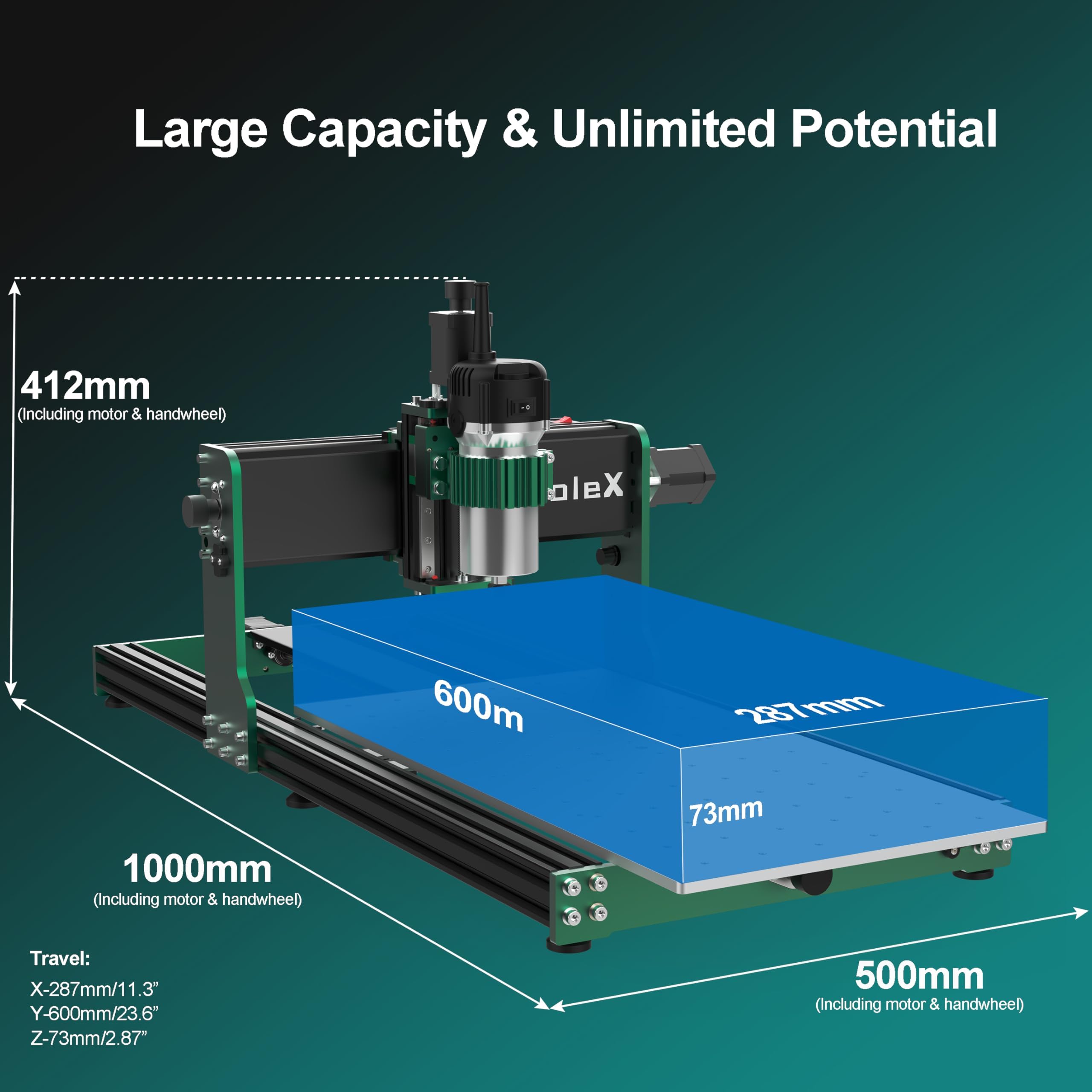 Fresatrice verticale CNC 3060-Evo Max, completamente in metallo con doppio asse XYZ, guide lineari in acciaio con fresatrice superiore da 800 W, ideale per il taglio di alluminio, ottone