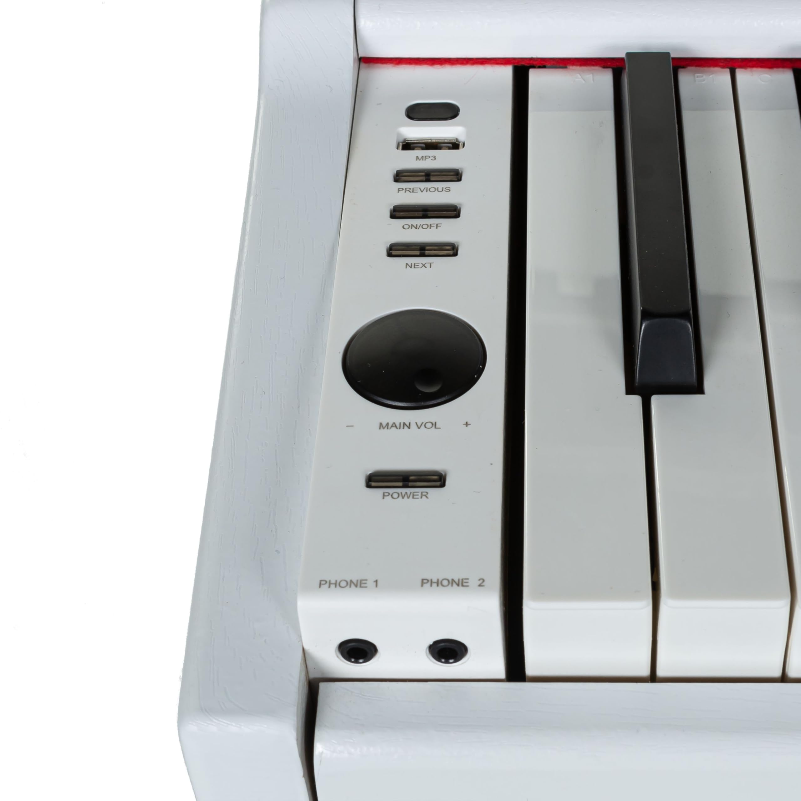 HP-1 Digital Piano Weiß, 88 gewichtete Klaviertasten mit Hammermechanik, MIDI I/O, USB, 2 Kopfhöreranschlüsse, MP3-Playback, elegantes Design, ideal für Anfänger und Profis