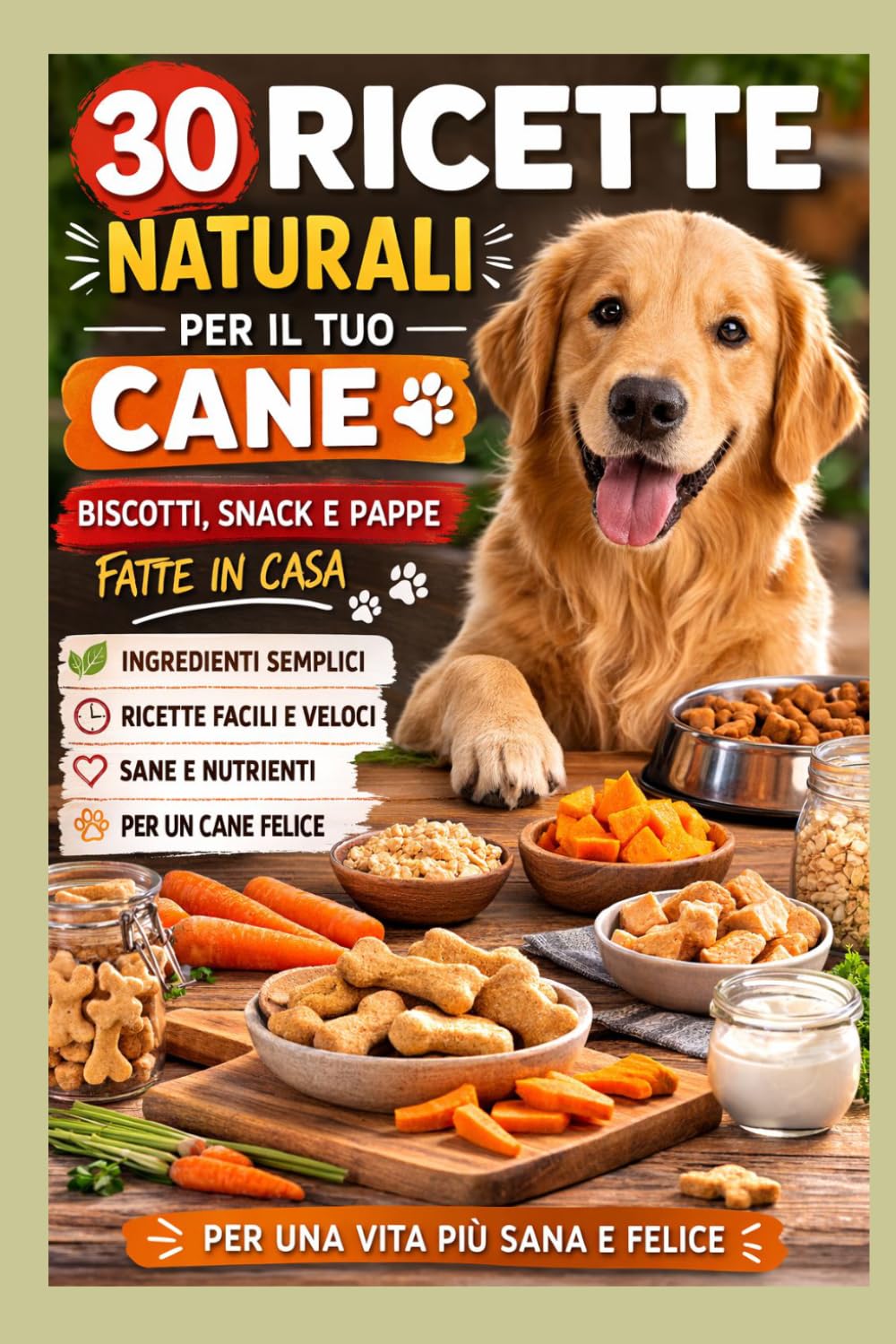 30 RICETTE NATURALI PER IL TUO CANE: Biscotti, snack e pappe fatte in casa
