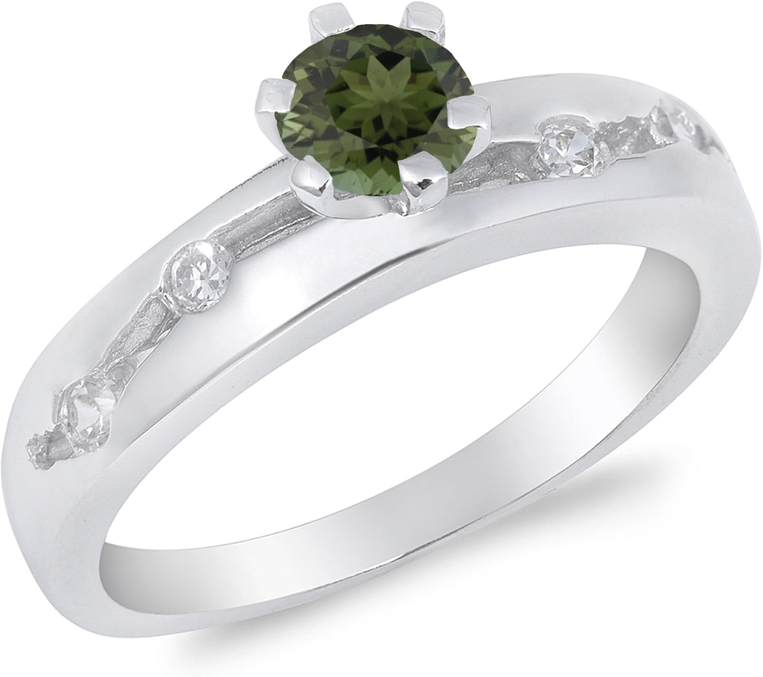 CHOOSE YOUR COLOR Sterling Silver Round Ring