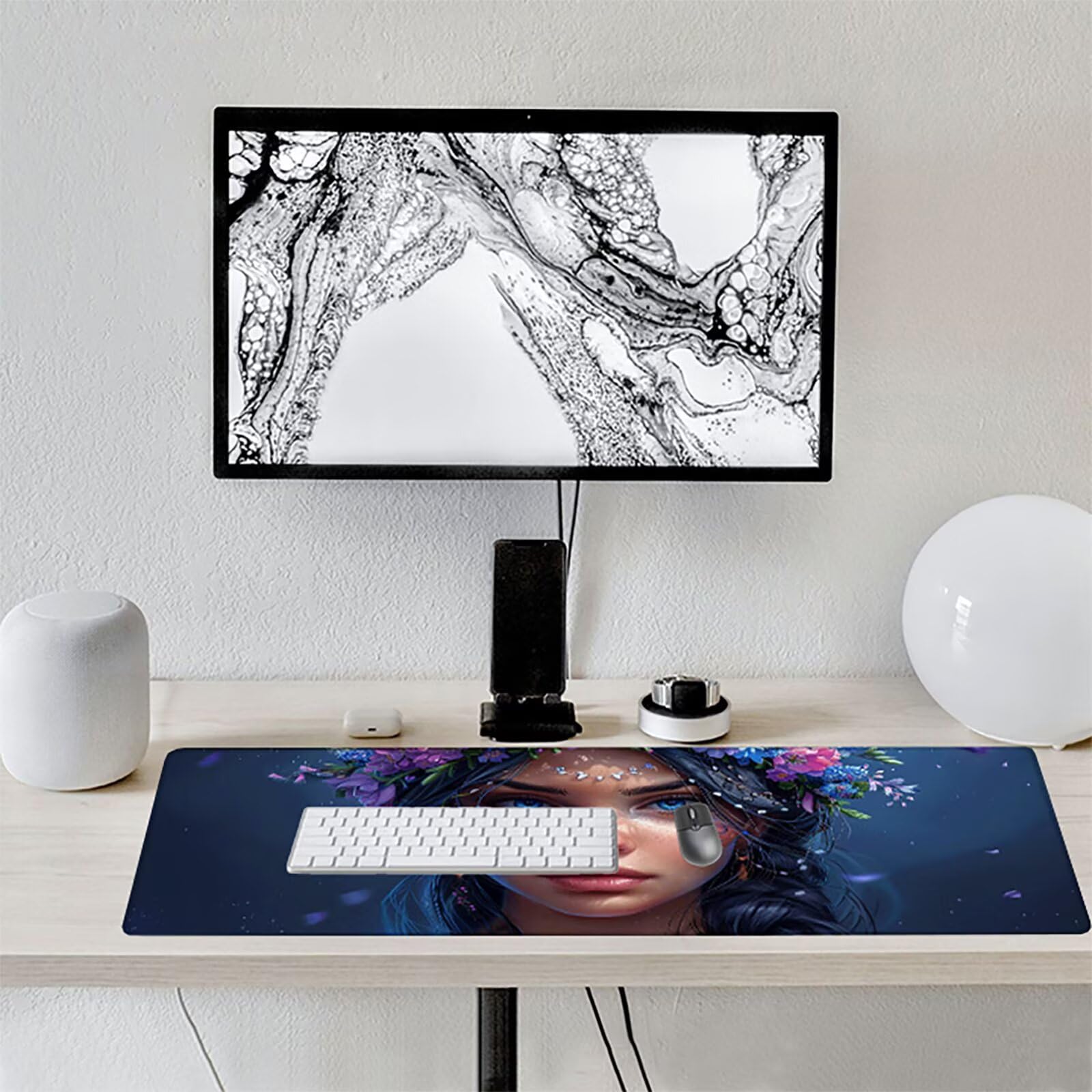 Mujer Alfombrilla Ratón Gaming XXL 1500x800x3mm, Alfombrilla Gaming Azul Mousepad con Base de Goma Antideslizante, Impermeable Desk Mat para Teclado y Raton, Accesorios Gaming, Regalos de Hombre 4-6