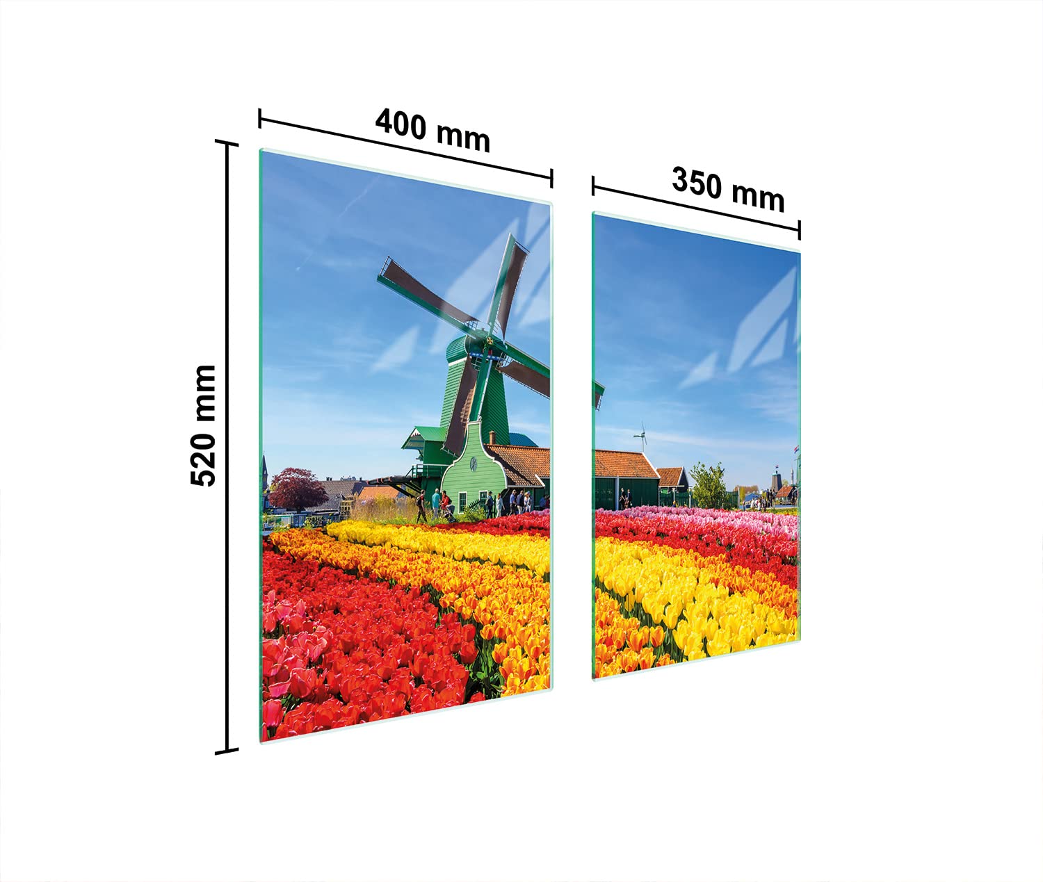 DarHaus Herdabdeckplatten Tweiteilig 75x52 Cm Ceranfeld Abdeckung Glas