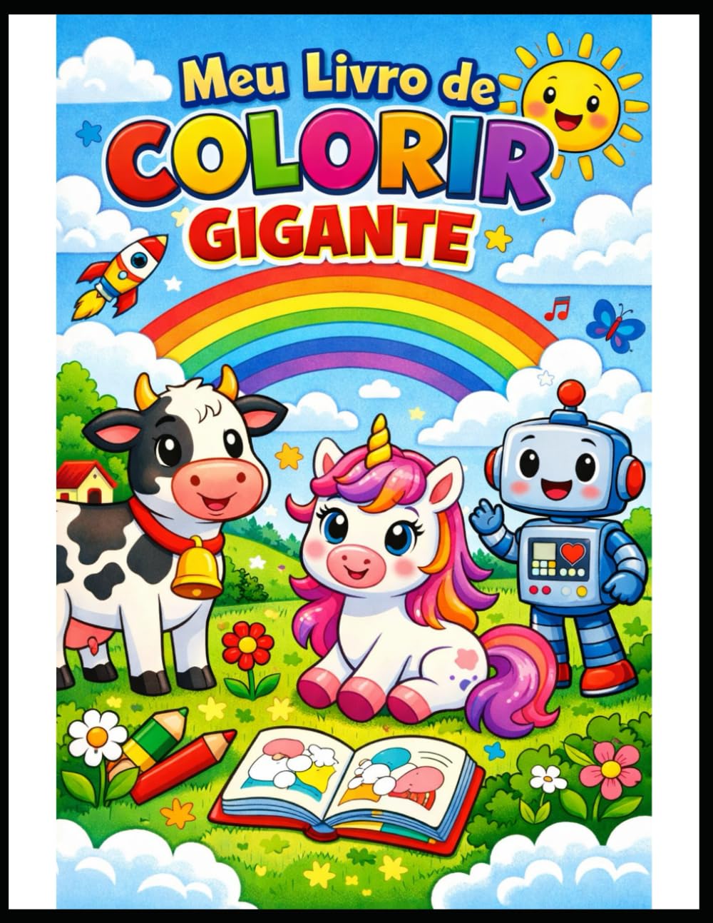 Meu Livro de Colorir Gigante: Animais, Fantasia e Diversão