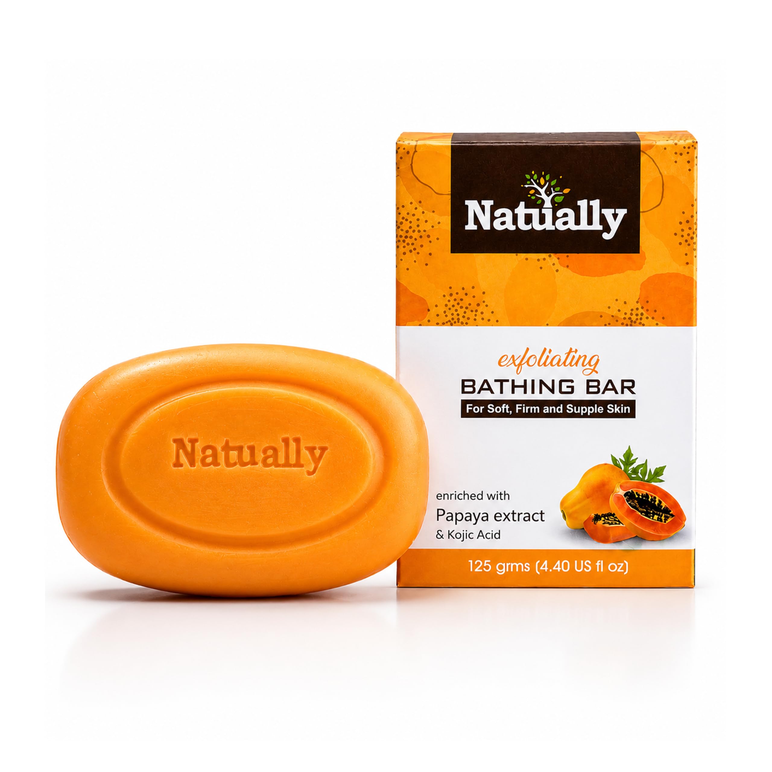 Exfoliating Bathing Bar with Papaya Extract and Kojic Acid, 125g, Pack of 3, For Skin Lightening | KOJIC ACID & PAPAYA EXT-image-12