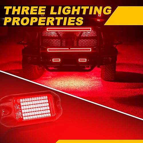 Vista 11 de Nicoko 4Pods blanco puro 72 LED SMD Chips 72 W de alta potencia Rock luces blancas superbrillantes para coche, barco, luces subterráneas IP68