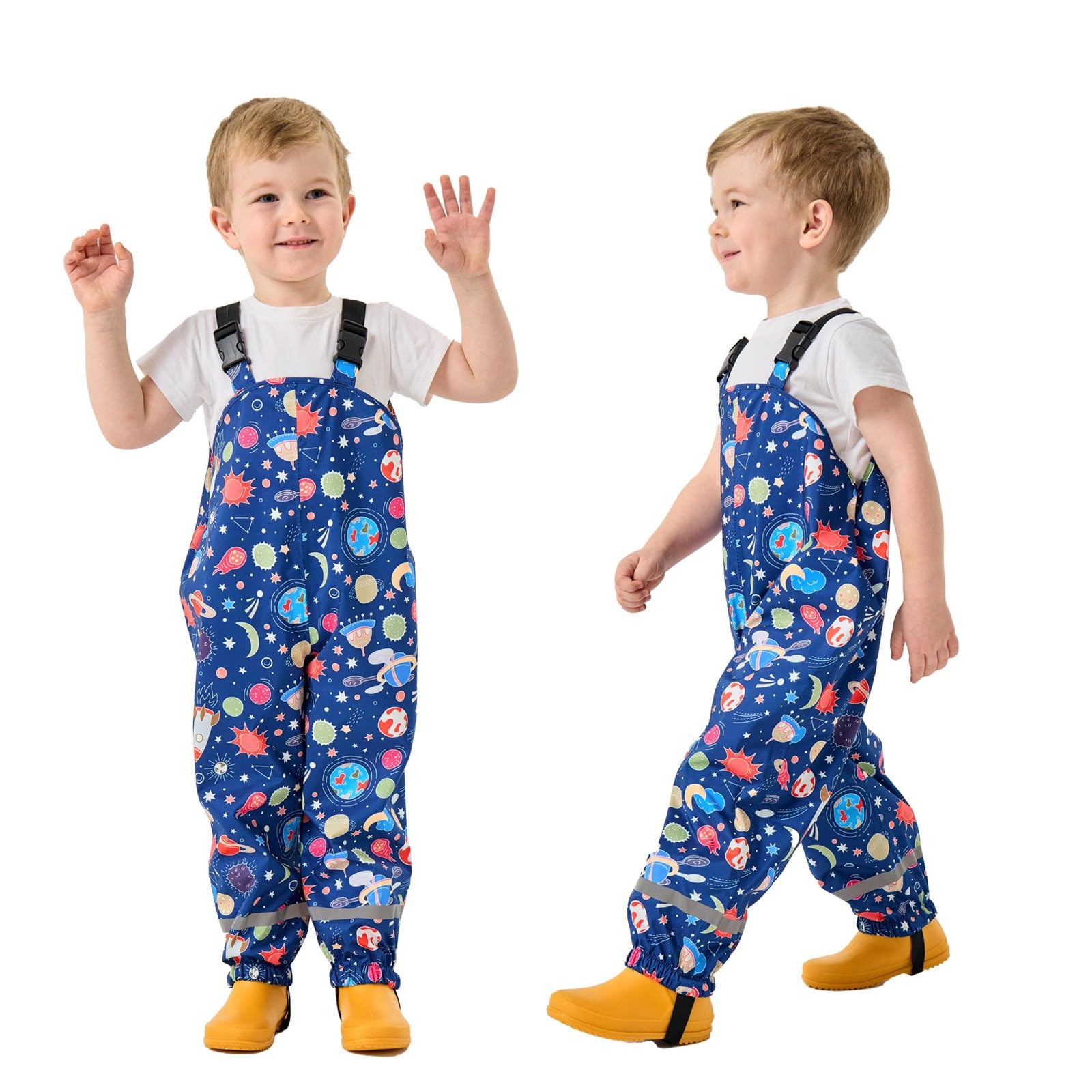 Pantalon de pluie pour enfant sans bretelles facile à enfiler