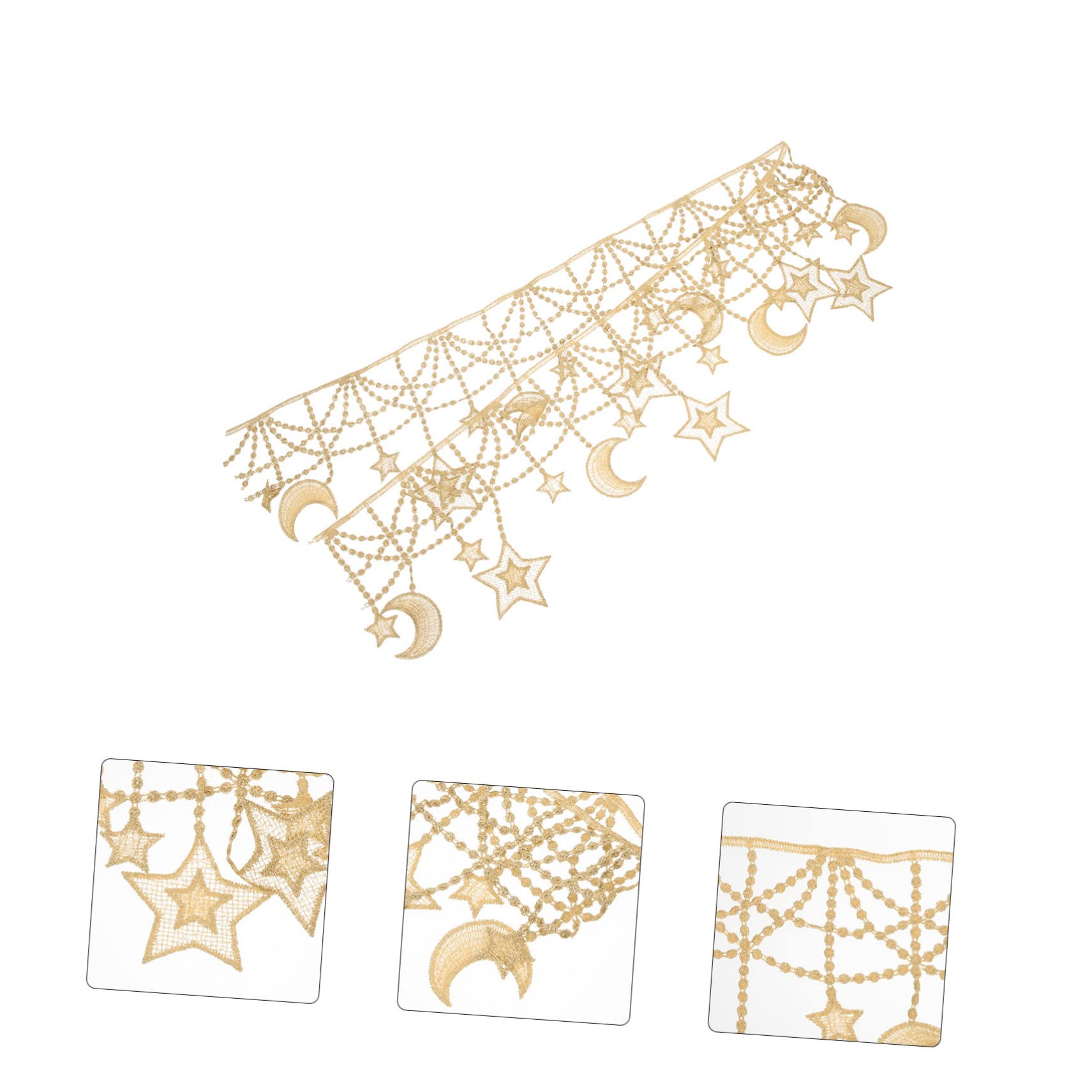 TEHAUX 4piezas Cinta De Encaje Diseño De Estrellas y Adorno Para Manualidades y Ropa Trim De Para Costura