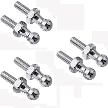 Ball Stud Bolt,6Pcs 10mm M6 Pin Bolt End Fittings Thread Scraw for Gas Struts Ball Ended Bonnet