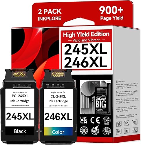 245XL 246XL - Cartuchos de tinta compatibles con Canon 245XL 246XL, paquete combinado de repuesto para Canon Ink 245 246 funciona con MX490 TS202
