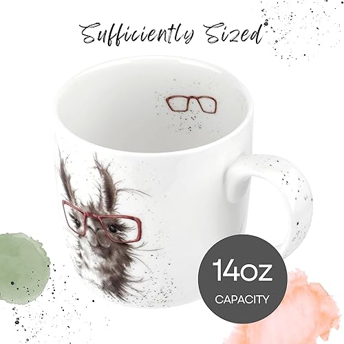 Vista 75 de Royal Worcester Wrendale Designs - Taza de 14 onzas, con ilustración de llama, «Because I'm Worth It with Llama Illustration», taza de animales