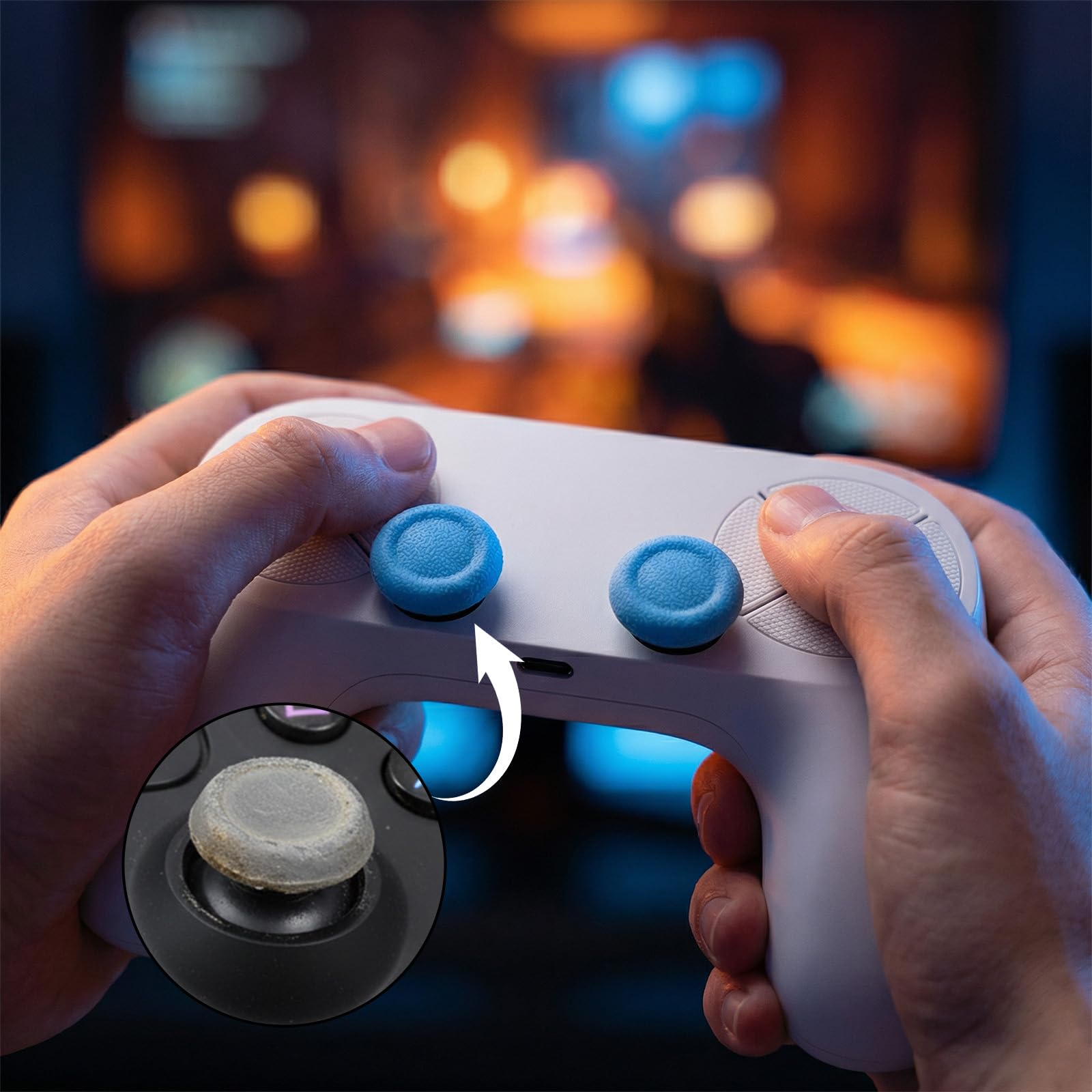 10 PCS Joystick Caps Joy Stick Thumb Grips Silicone Thumb Grips for Ps4/Ps5 Gaming Grip Protectors Replacement Parts — view 3