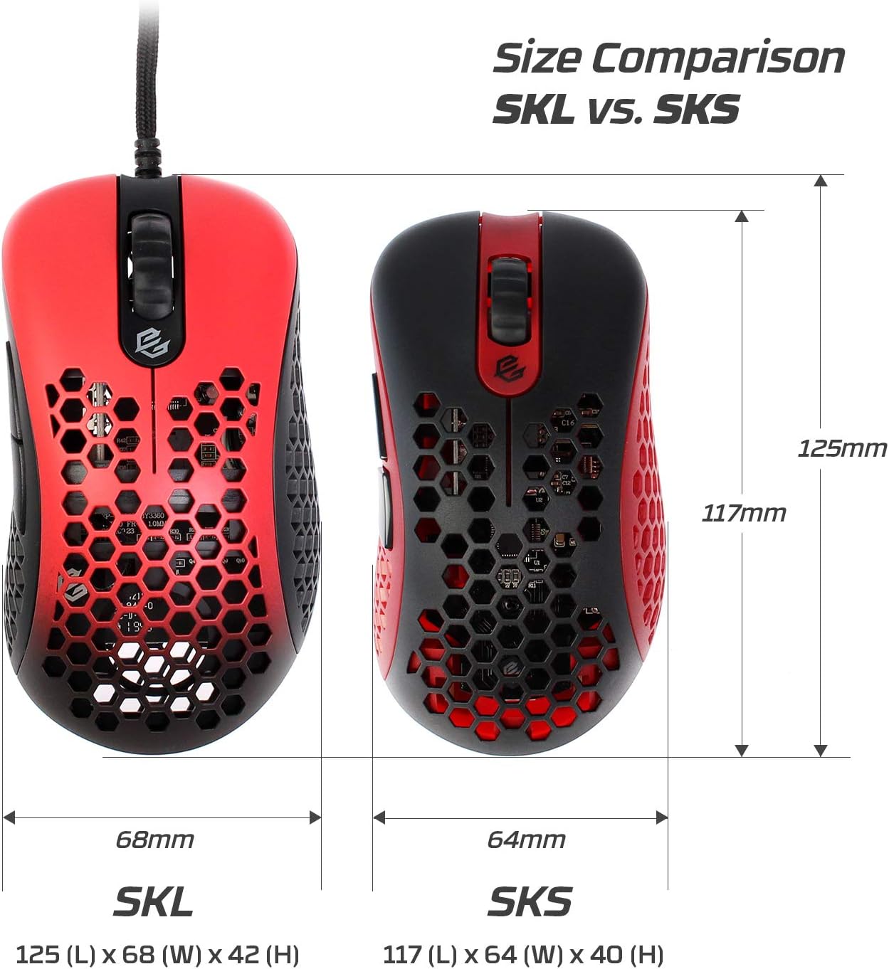Exclusive Skoll Mini SK-S ACE 2020 Edition 50g Ultralight Weight Honeycomb Design Ergonomic Wired Gaming Mouse with 3389 Sensor - PTFE Skates - 16,000DPI - Detachable Cable (Red) Crazy Deals Skoll Mini SK-S ACE 2020 Edition 50g Ultralight Weight Honeycomb Design Ergonomic Wired Gaming Mouse with 3389 Sensor - PTFE Skates - 16,000DPI - Detachable Cable (Red)