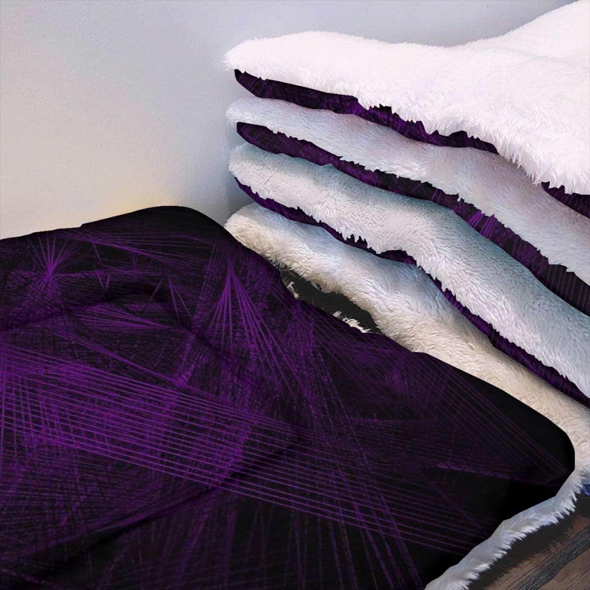 review Purple Cat and Dog Self Heating Pad Abstract Colored Squares Ombre Like Self-Warming Cat Bed Super Soft Dog Bed Crate Bed Blanket Eggplant 14