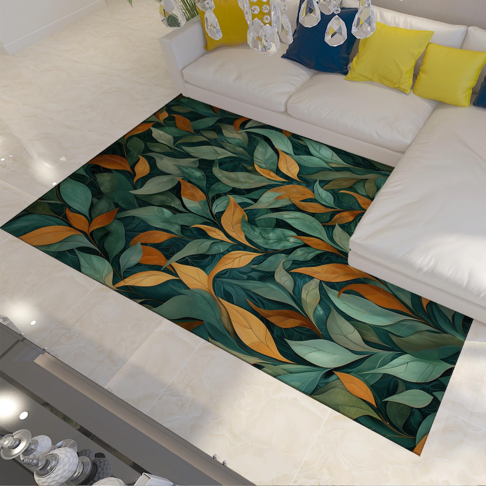 Tapis antidérapant Boho Feuilles Tropicales pour une sécurité totale en cuisine